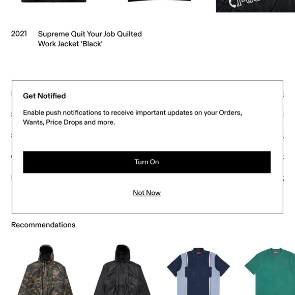 Supreme Black Quilted Work Jacket - Picture 5 of 6